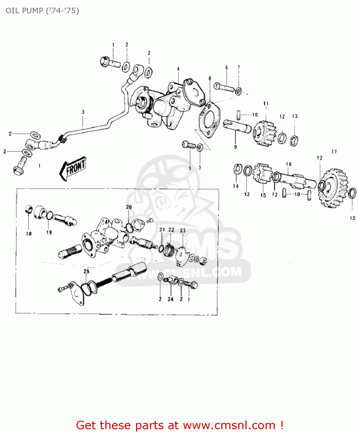 OIL PUMP ('74-'75) KE125-A6 KE125 1979 USA CANADA