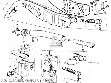 AIR CLEANER/MUFFLER ('76-'79) - KE125-A6 KE125 1979 USA CANADA