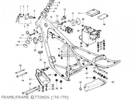 FRAME/FRAME FITTINGS ('76-'79) - KE125-A6 KE125 1979 USA CANADA