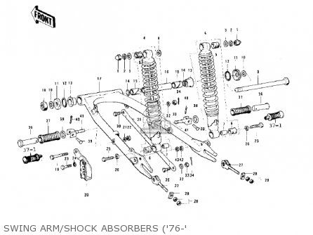 SWING ARM/SHOCK ABSORBERS ('76-' - KE125-A6 KE125 1979 USA CANADA