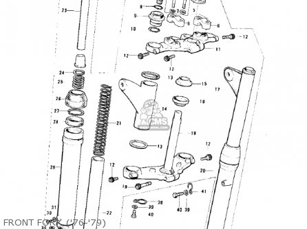 FRONT FORK ('76-'79) - KE125-A6 KE125 1979 USA CANADA
