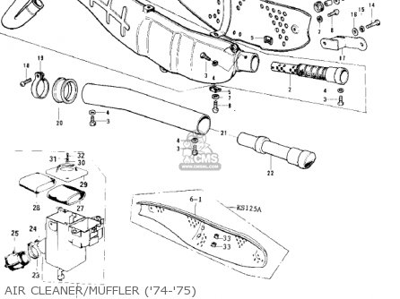 AIR CLEANER/MUFFLER ('74-'75) - KE125-A6 KE125 1979 USA CANADA