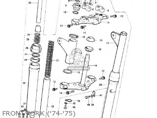 FRONT FORK ('74-'75) - KE125-A6 KE125 1979 USA CANADA