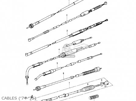 CABLES ('74-'75) - KE125-A6 KE125 1979 USA CANADA