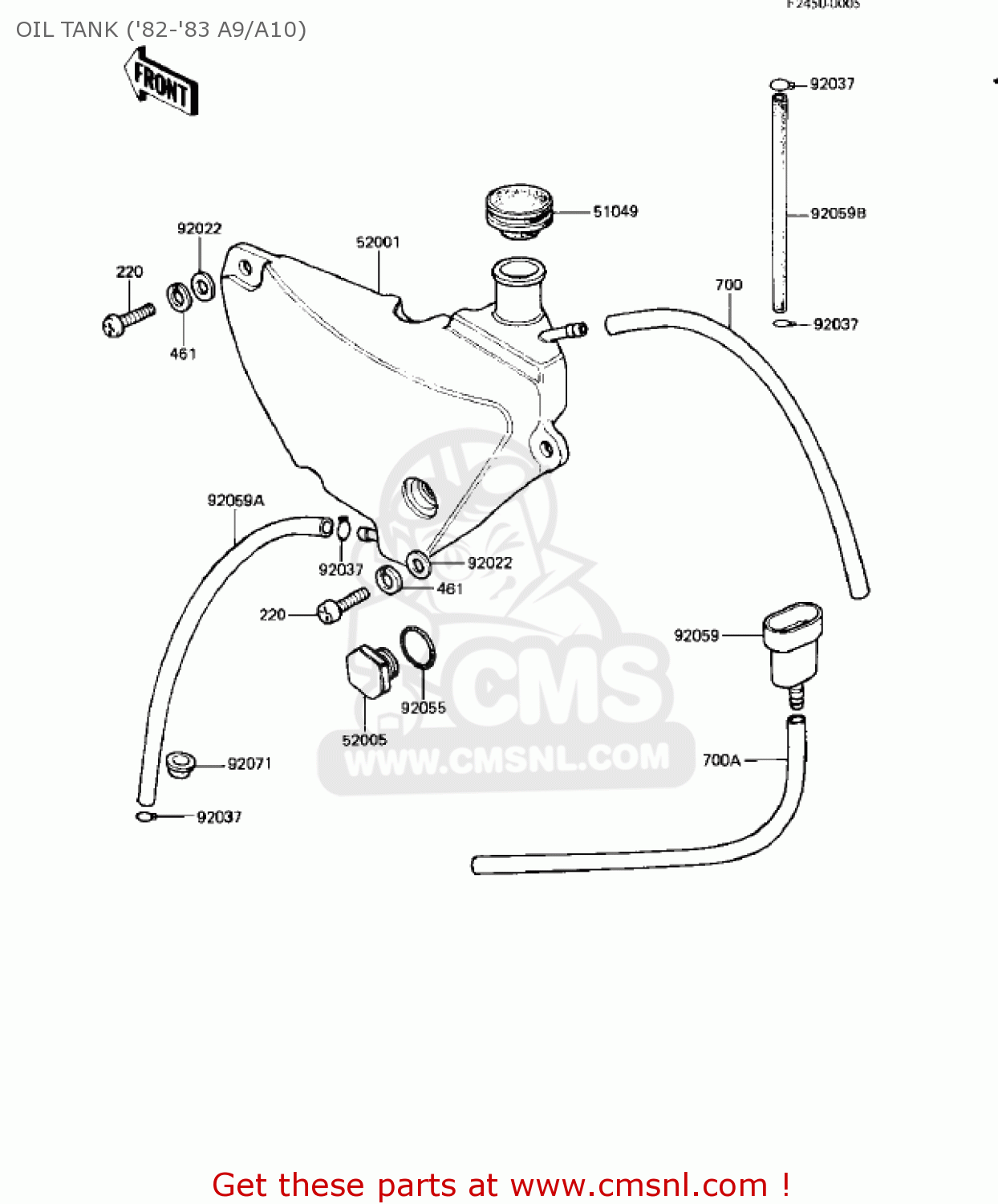 OIL TANK ('82-'83 A9/A10) KE125-A7 KE125 1980 USA CANADA