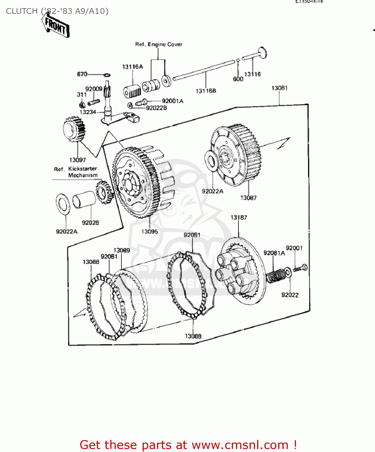 CLUTCH ('82-'83 A9/A10) KE125-A7 KE125 1980 USA CANADA