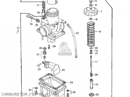 CARBURETOR ('80-'81 A7/A8) - KE125-A7 KE125 1980 USA CANADA