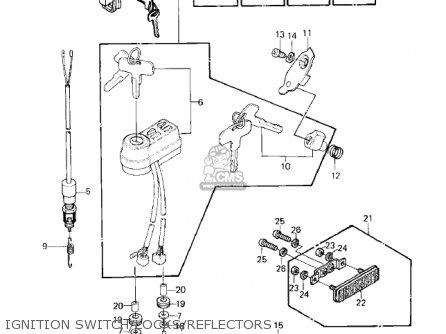 IGNITION SWITCH/LOCKS/REFLECTORS - KE125-A7 KE125 1980 USA CANADA