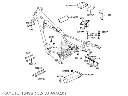 FRAME FITTINGS ('82-'83 A9/A10) - KE125-A7 KE125 1980 USA CANADA