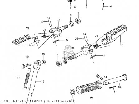 FOOTRESTS/STAND ('80-'81 A7/A8) - KE125-A7 KE125 1980 USA CANADA