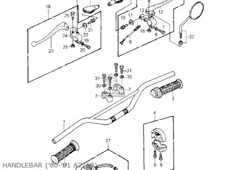 HANDLEBAR ('80-'81 A7/A8) - KE125-A7 KE125 1980 USA CANADA