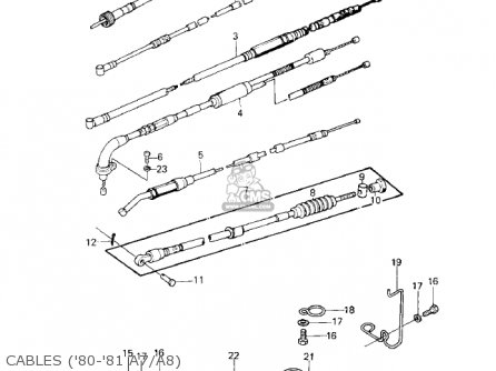 CABLES ('80-'81 A7/A8) - KE125-A7 KE125 1980 USA CANADA