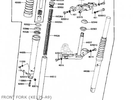 FRONT FORK (KE125-A9) - KE125-A7 KE125 1980 USA CANADA