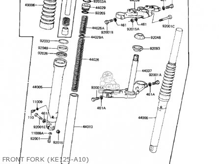 FRONT FORK (KE125-A10) - KE125-A7 KE125 1980 USA CANADA