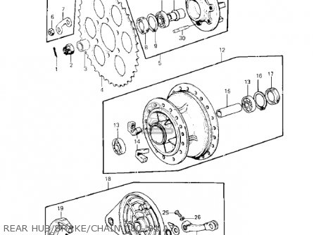 REAR HUB/BRAKE/CHAIN ('80-'81 A7 - KE125-A7 KE125 1980 USA CANADA