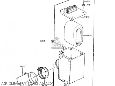 AIR CLEANER ('82-'83 A9/A10) - KE125-A7 KE125 1980 USA CANADA