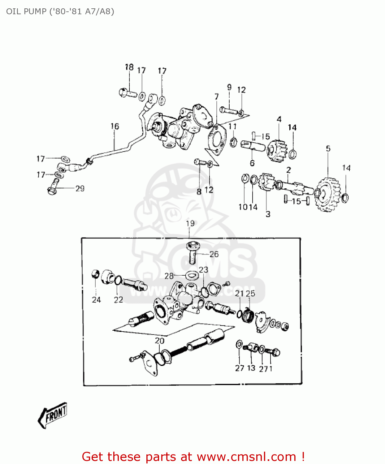 OIL PUMP ('80-'81 A7/A8) KE125-A8 KE125 1981 USA CANADA