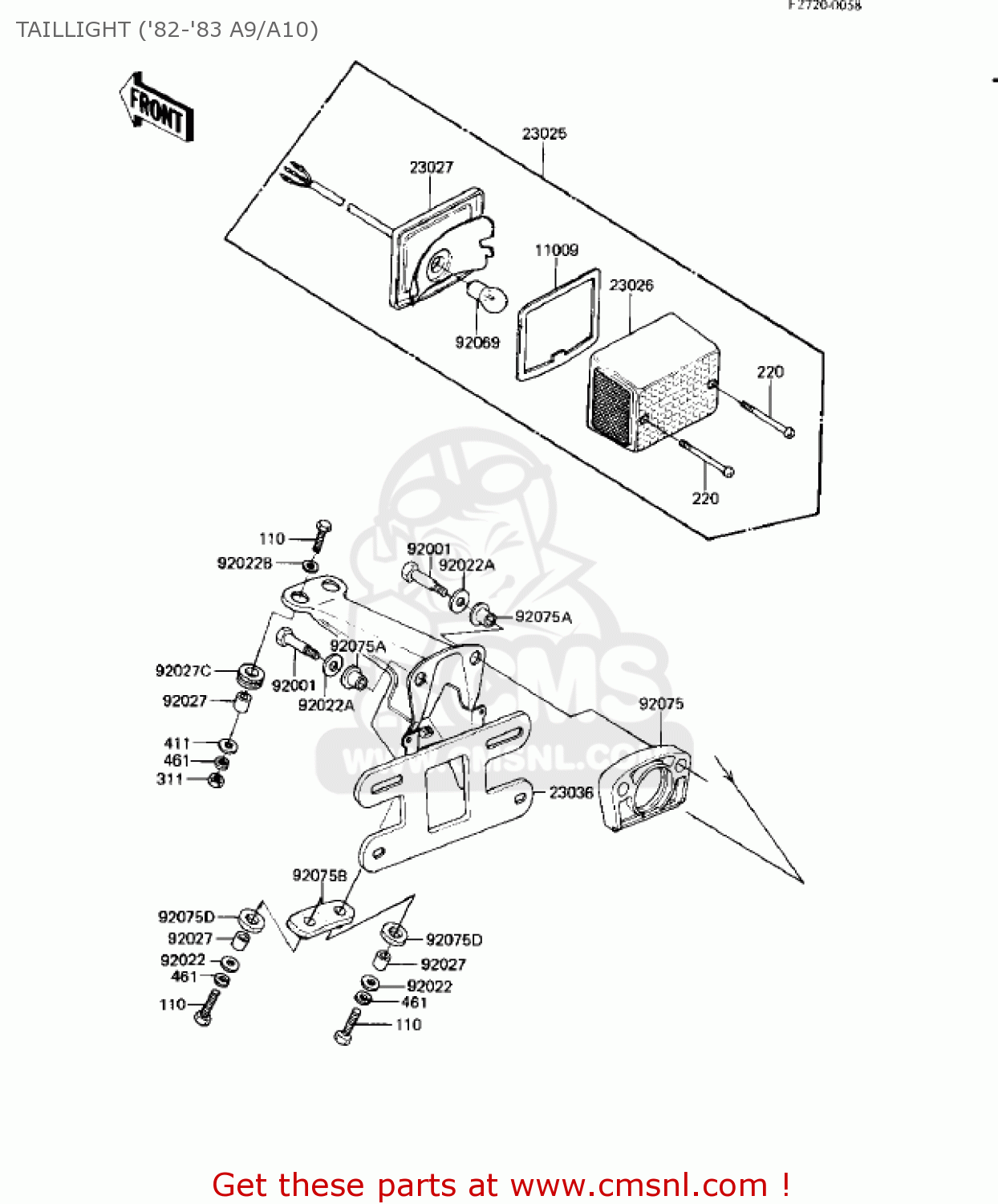 TAILLIGHT ('82-'83 A9/A10) KE125-A8 KE125 1981 USA CANADA