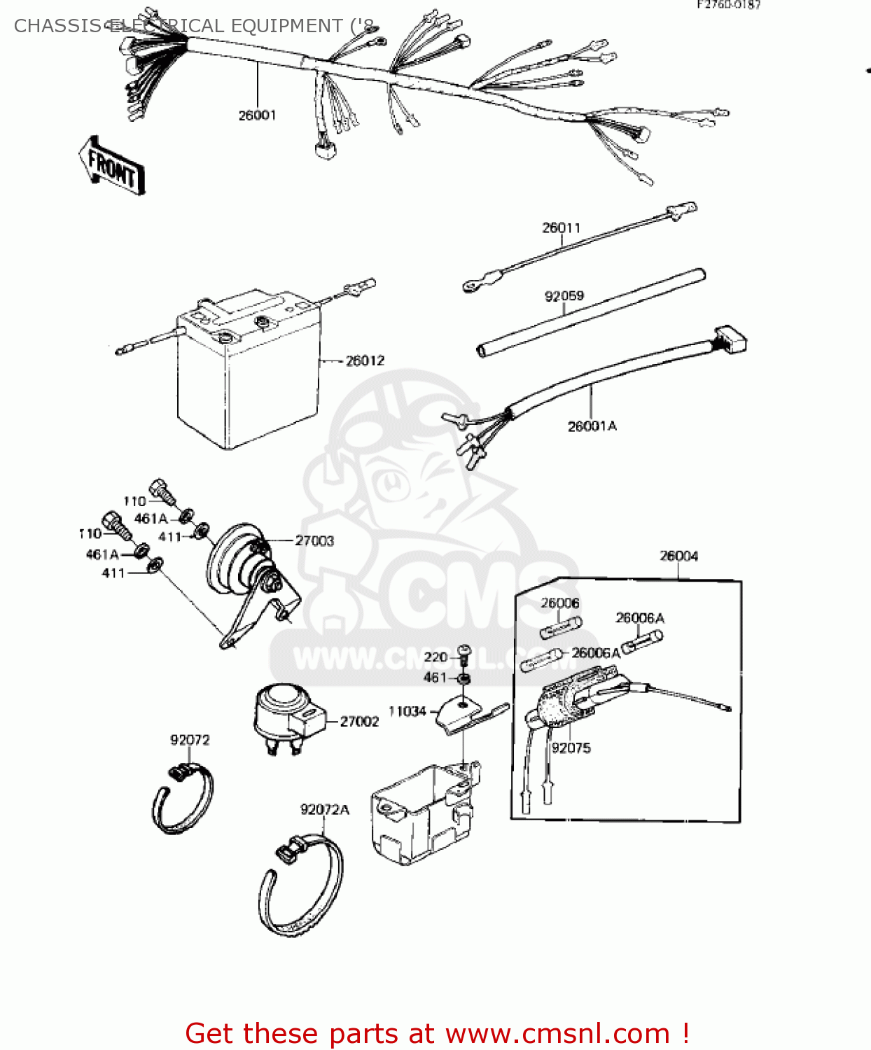 CHASSIS ELECTRICAL EQUIPMENT ('8 KE125-A8 KE125 1981 USA CANADA