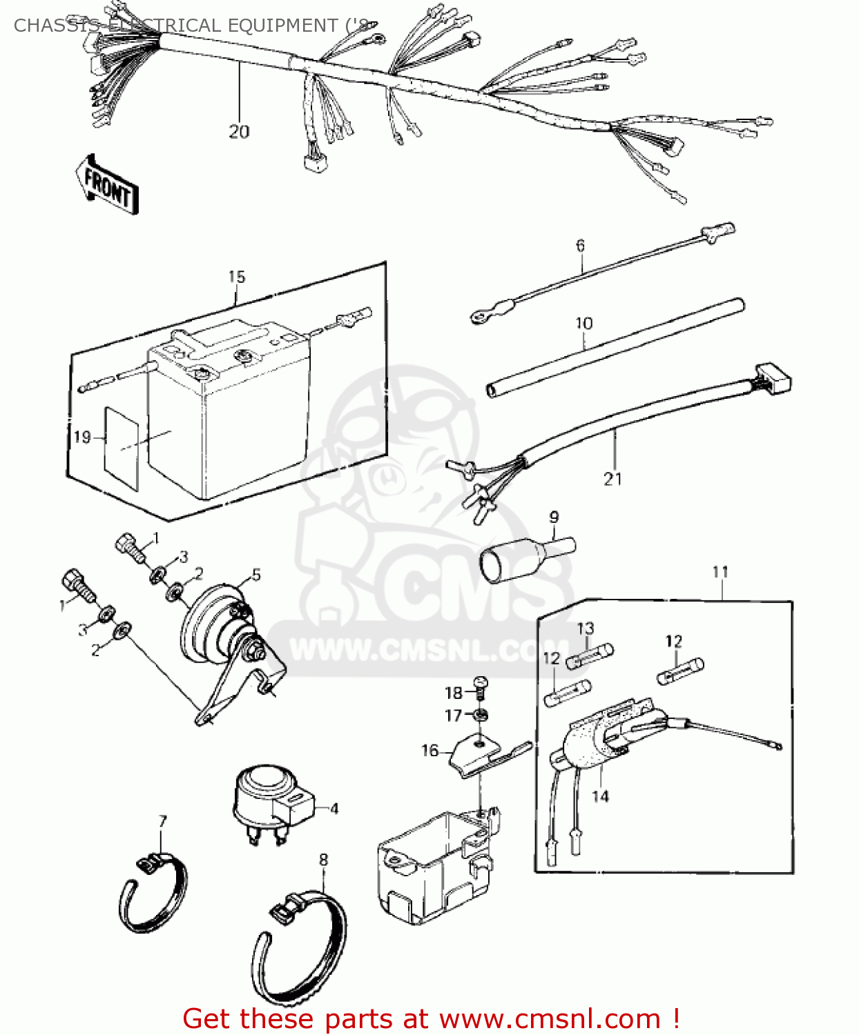 CHASSIS ELECTRICAL EQUIPMENT ('8 KE125-A8 KE125 1981 USA CANADA