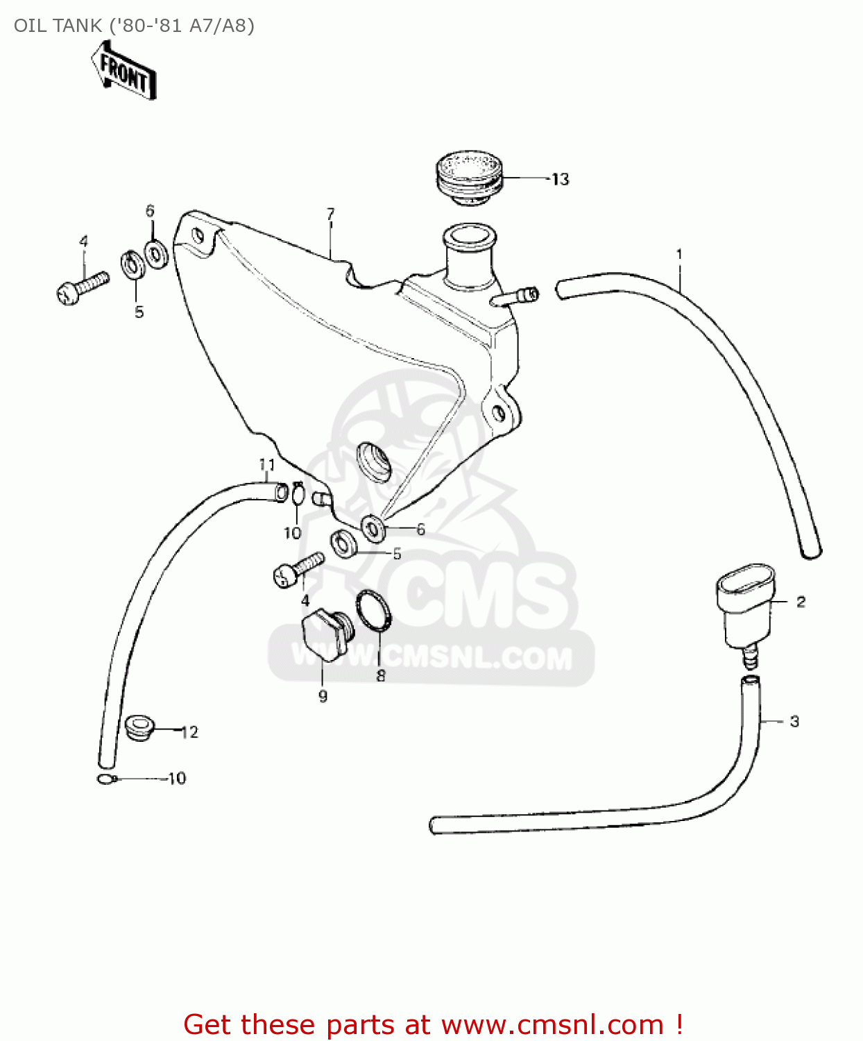 OIL TANK ('80-'81 A7/A8) KE125-A8 KE125 1981 USA CANADA