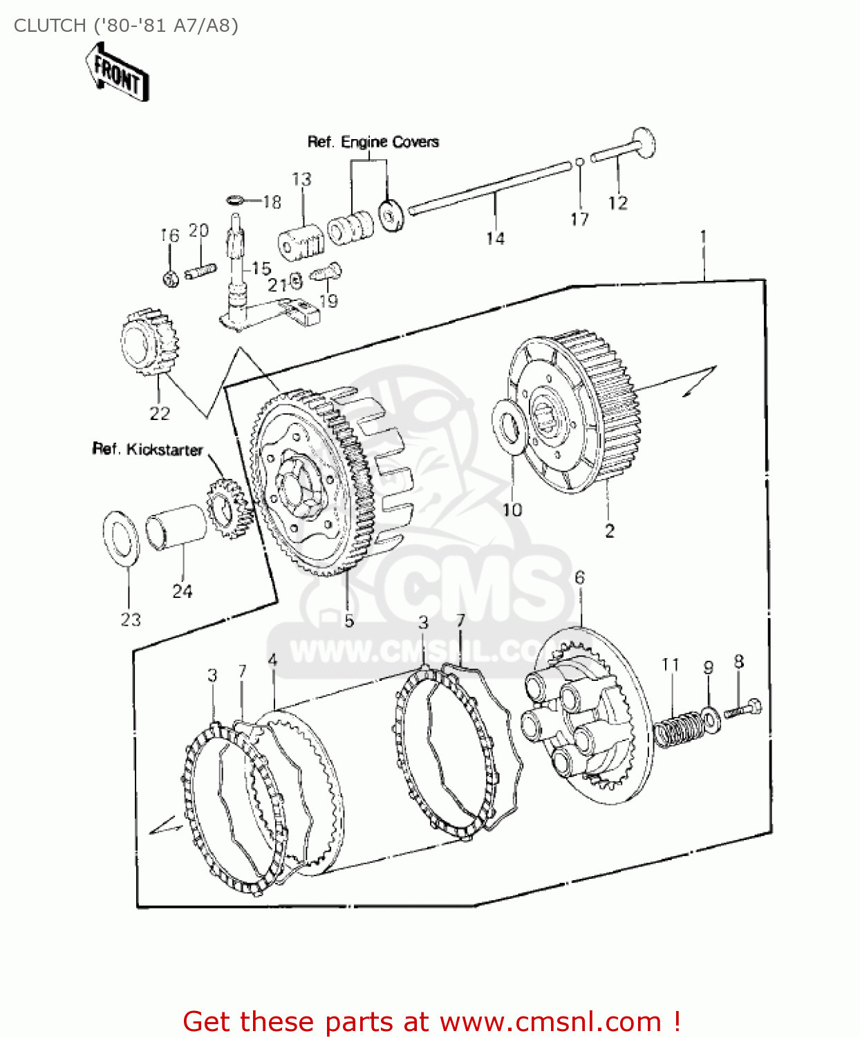CLUTCH ('80-'81 A7/A8) KE125-A8 KE125 1981 USA CANADA