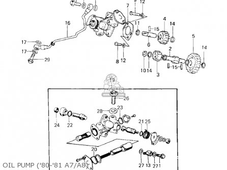 OIL PUMP ('80-'81 A7/A8) - KE125-A8 KE125 1981 USA CANADA