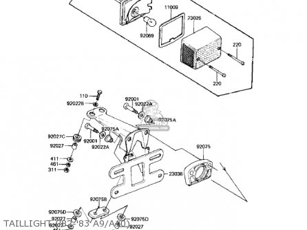 TAILLIGHT ('82-'83 A9/A10) - KE125-A8 KE125 1981 USA CANADA