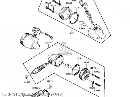 TURN SIGNALS ('82-'83 A9/A10) - KE125-A8 KE125 1981 USA CANADA