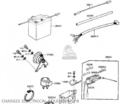 CHASSIS ELECTRICAL EQUIPMENT ('8 - KE125-A8 KE125 1981 USA CANADA