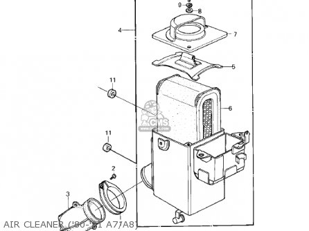 AIR CLEANER ('80-'81 A7/A8) - KE125-A8 KE125 1981 USA CANADA