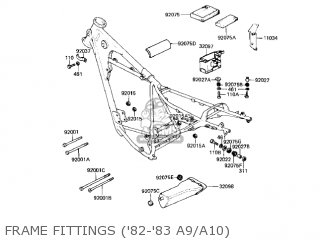 FRAME FITTINGS ('82-'83 A9/A10) - KE125-A8 KE125 1981 USA CANADA
