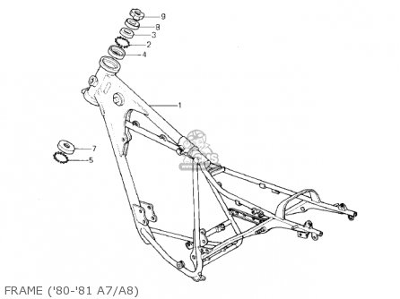 FRAME ('80-'81 A7/A8) - KE125-A8 KE125 1981 USA CANADA