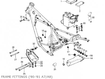 FRAME FITTINGS ('80-'81 A7/A8) - KE125-A8 KE125 1981 USA CANADA