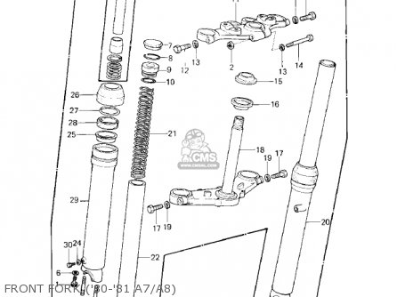 FRONT FORK ('80-'81 A7/A8) - KE125-A8 KE125 1981 USA CANADA