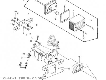 TAILLIGHT ('80-'81 A7/A8) - KE125-A8 KE125 1981 USA CANADA