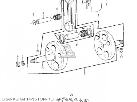 CRANKSHAFT/PISTON/ROTARY VALVE ( - KE125-A8 KE125 1981 USA CANADA