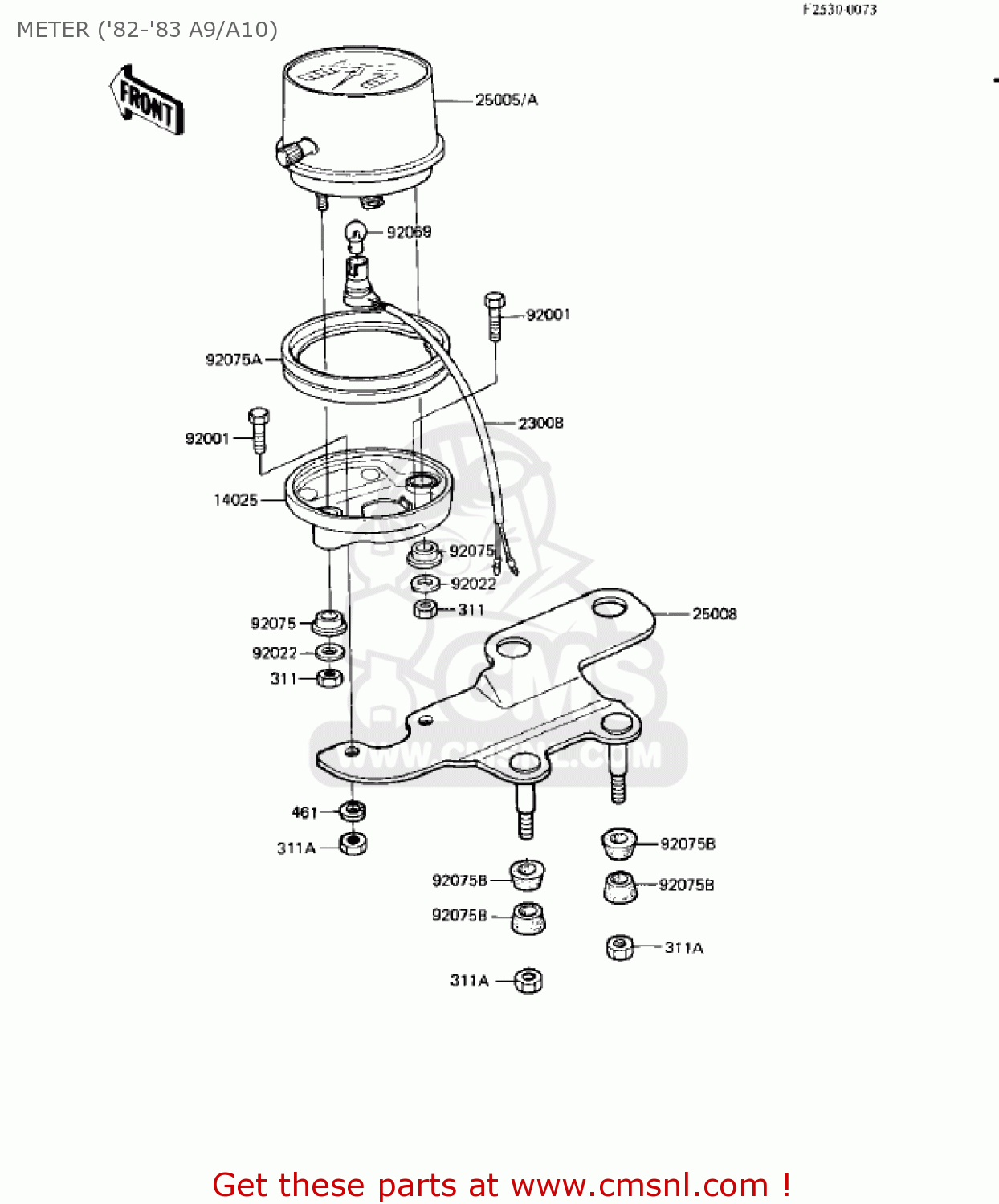 METER ('82-'83 A9/A10) KE125-A9 KE125 1982 USA CANADA