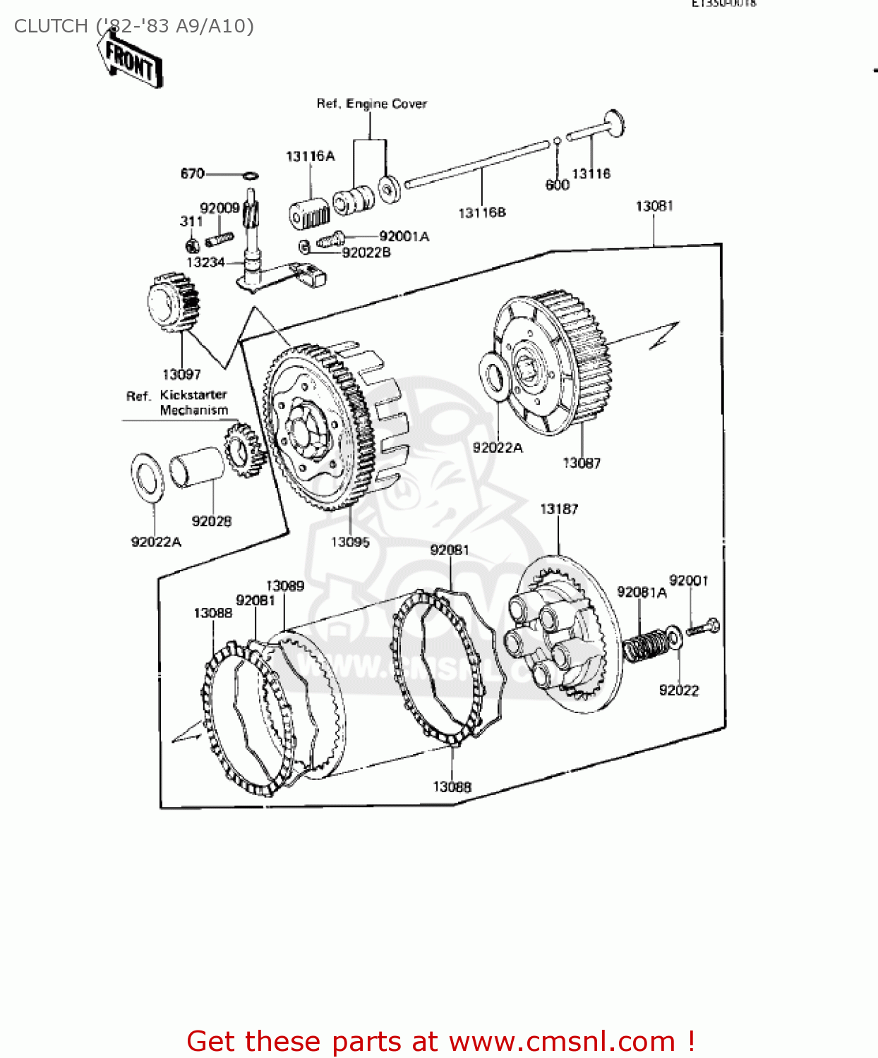CLUTCH ('82-'83 A9/A10) KE125-A9 KE125 1982 USA CANADA