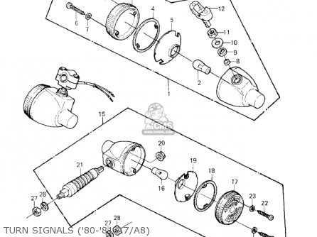 TURN SIGNALS ('80-'81 A7/A8) - KE125-A9 KE125 1982 USA CANADA