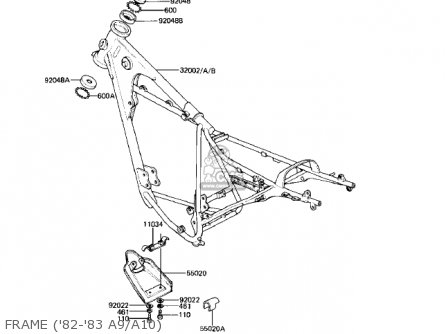 FRAME ('82-'83 A9/A10) - KE125-A9 KE125 1982 USA CANADA