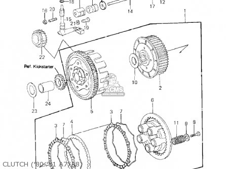 CLUTCH ('80-'81 A7/A8) - KE125-A9 KE125 1982 USA CANADA