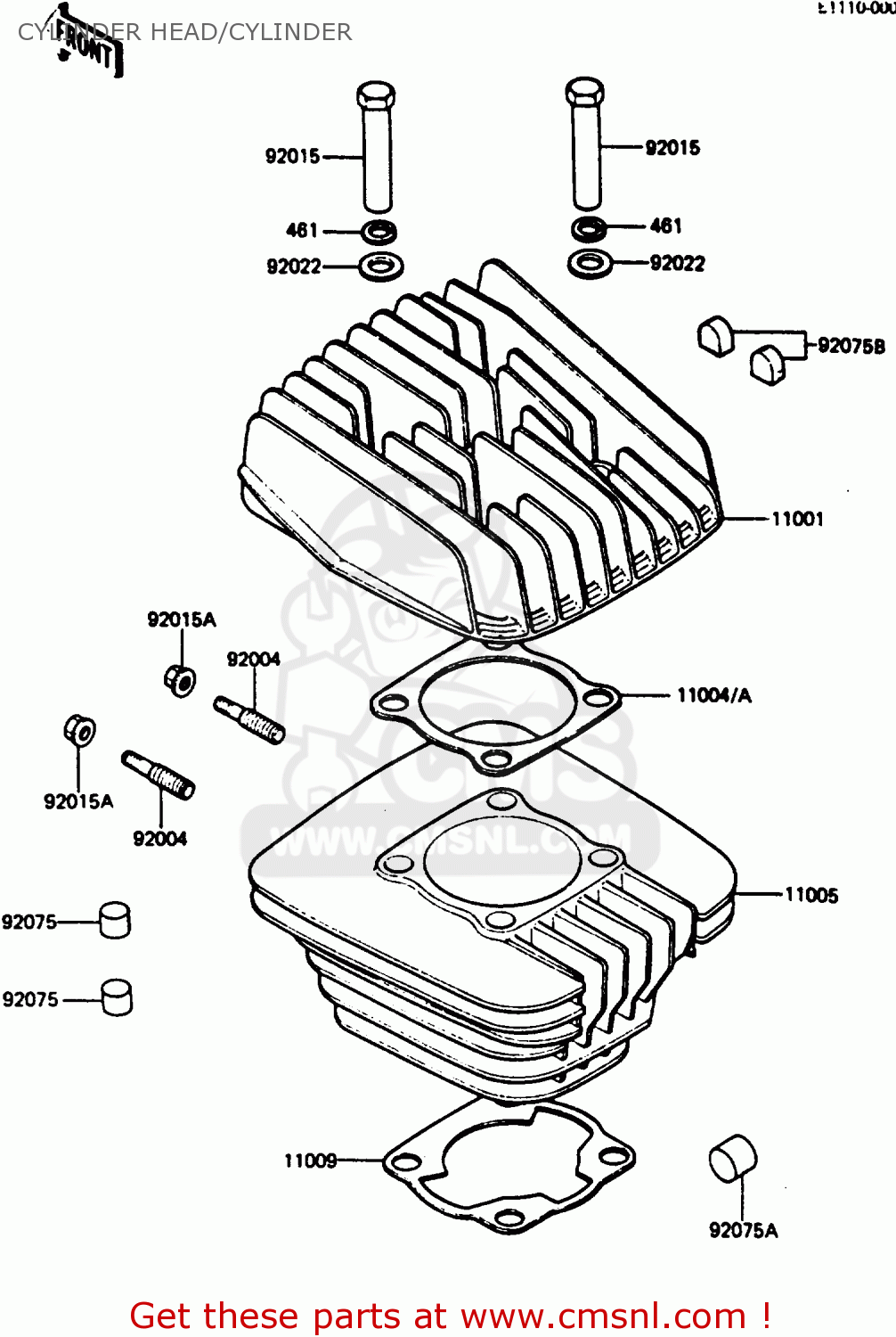 CYLINDER HEAD/CYLINDER KE125A11 1984 UNITED KINGDOM FR SD