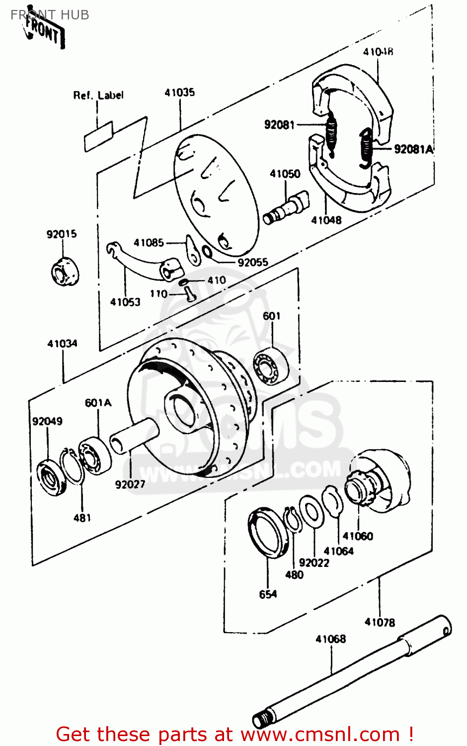 FRONT HUB KE125A11 1984 UNITED KINGDOM FR SD