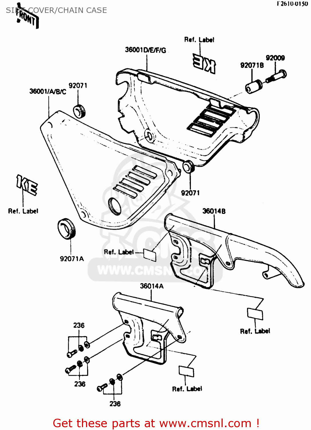 SIDE COVER/CHAIN CASE KE125A11 1984 UNITED KINGDOM FR SD