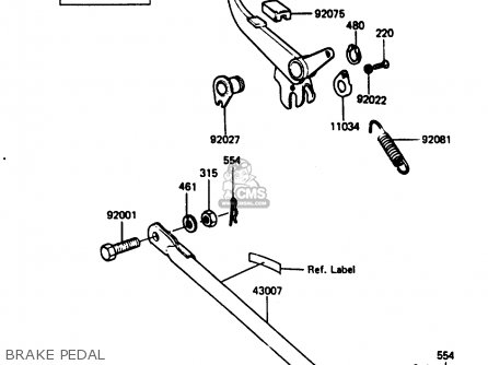 BRAKE PEDAL - KE125A11 1984 UNITED KINGDOM FR SD