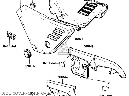 SIDE COVER/CHAIN CASE - KE125A11 1984 UNITED KINGDOM FR SD