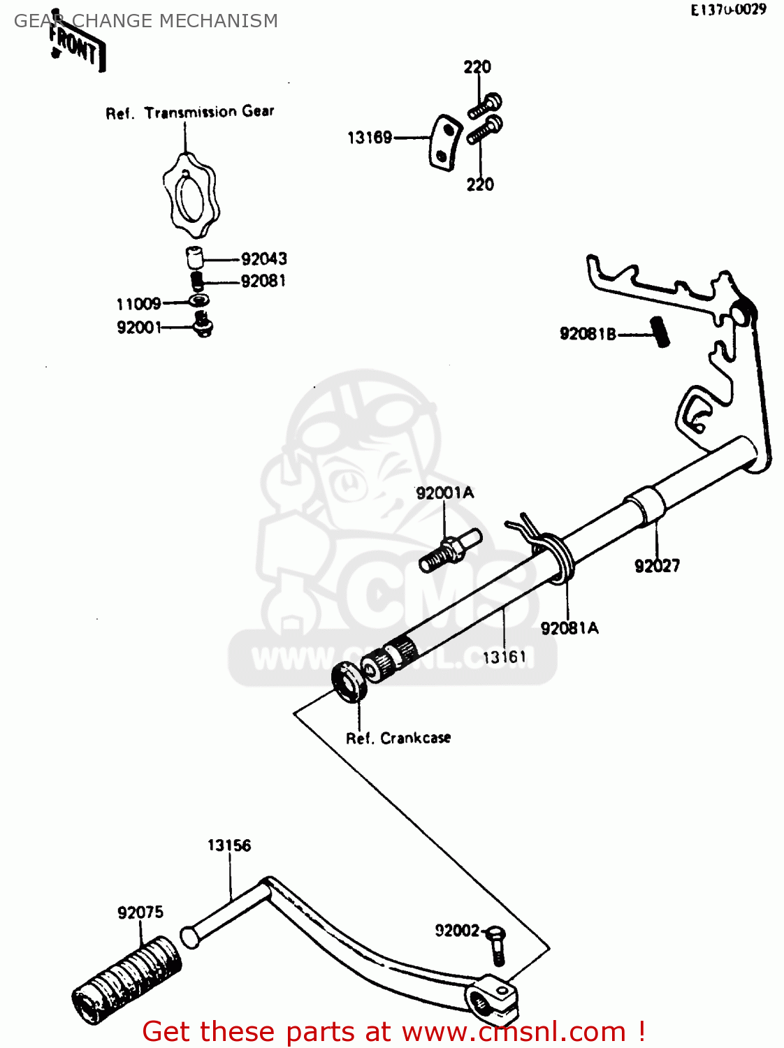 GEAR CHANGE MECHANISM KE125A12 1985 UNITED KINGDOM FR GR