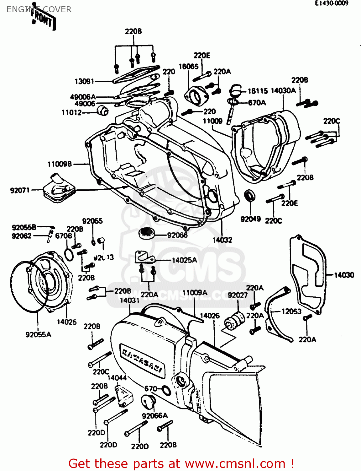 ENGINE COVER KE125A12 1985 UNITED KINGDOM FR GR
