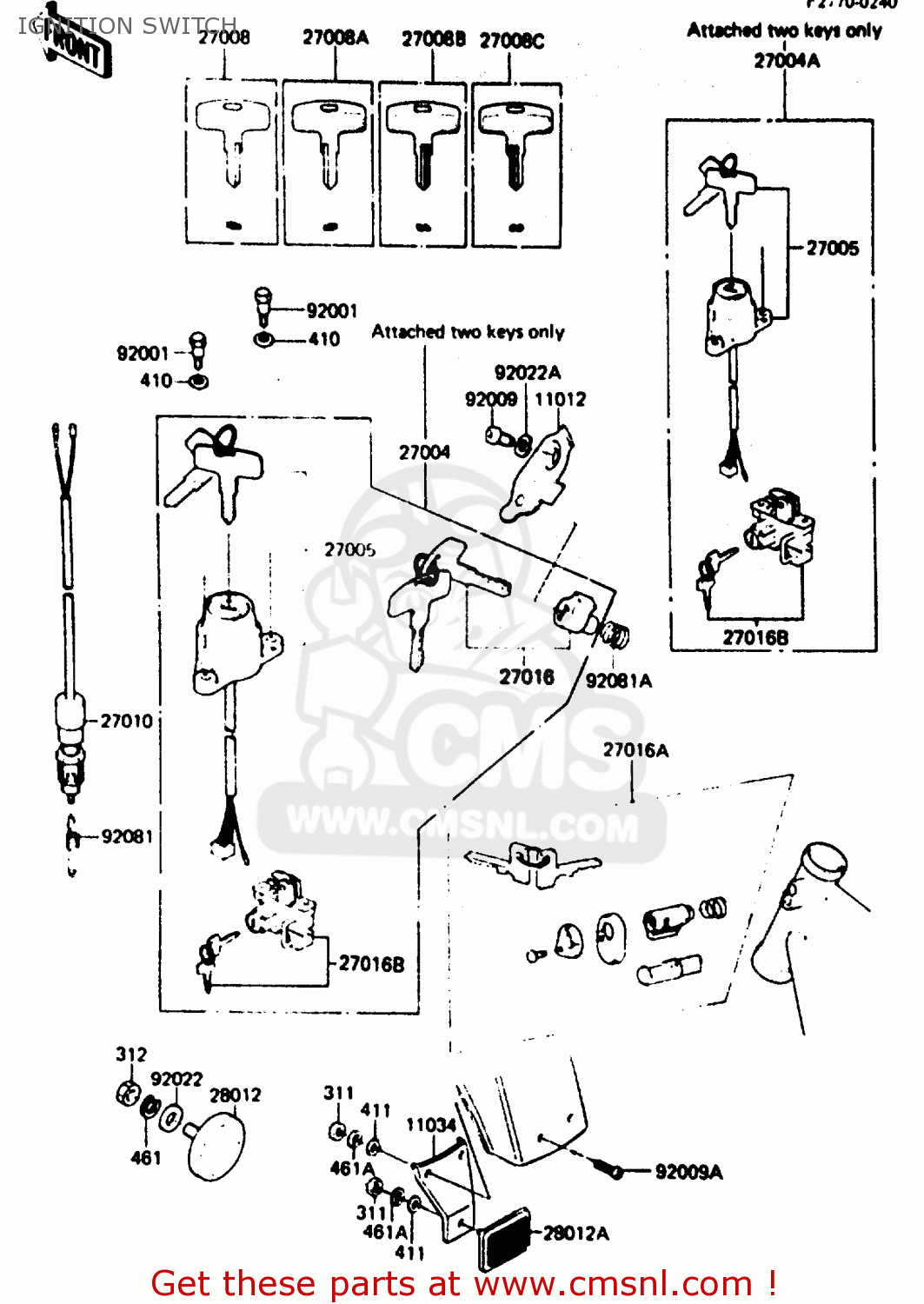 IGNITION SWITCH KE125A12 1985 UNITED KINGDOM FR GR